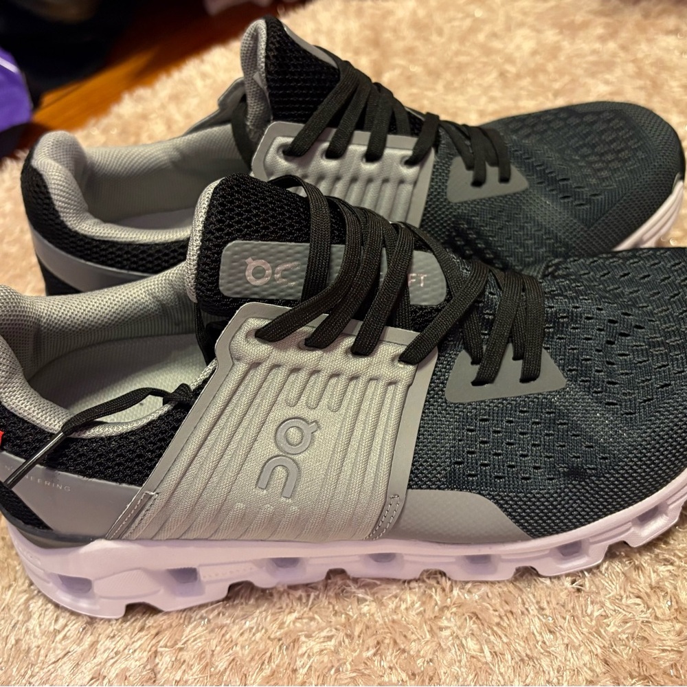 On Running Charcoal and Light Gray Sneakers